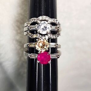 3 Silver Rings And Ring Jacket Set 6/6.2